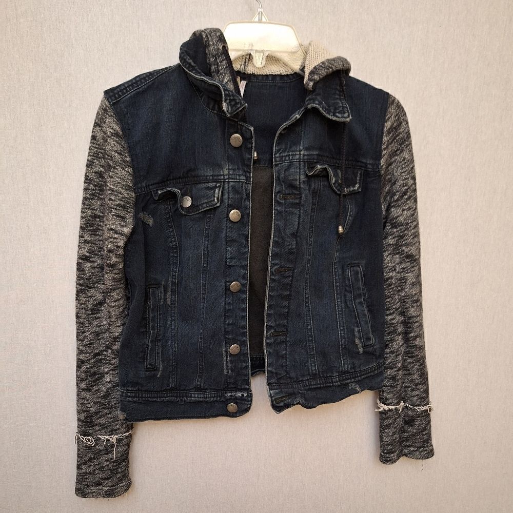 Free People Denim & knit hooded jacket‎ - Picture 2 of 11